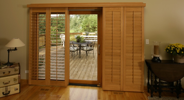 Atlanta wood shutter sliding door